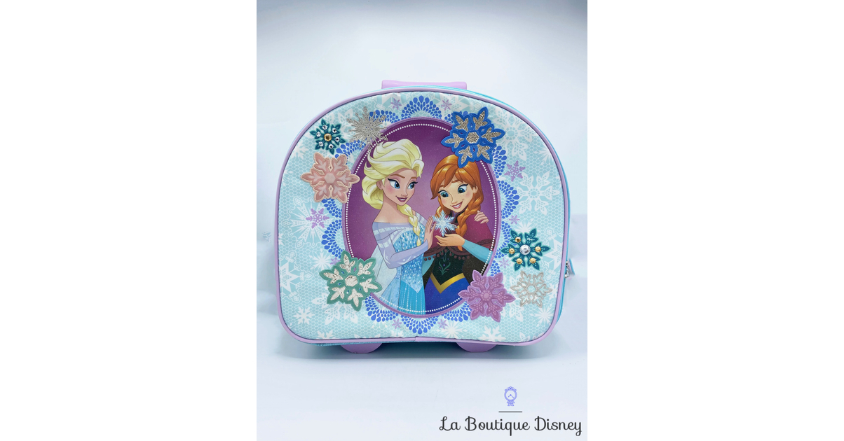 Valise Elsa Anna La Reine des Neiges Disney Store bleu flocons cartable